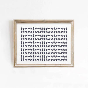 Watercolour ink droplet art in navy by artist Leah Straatsma