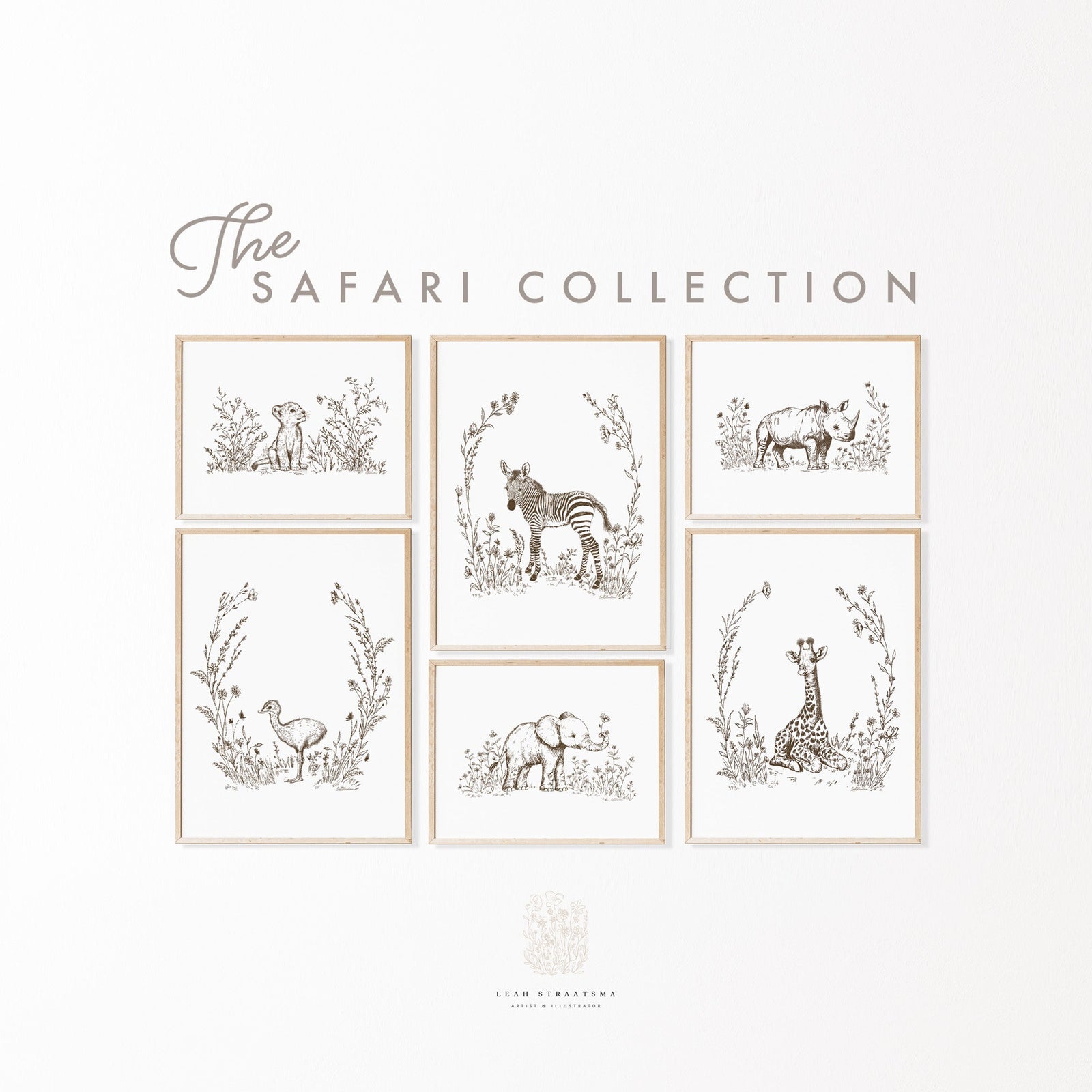 The Safari Collection - Hand-Drawn Animal Prints for Nurseries & Kids’ Rooms