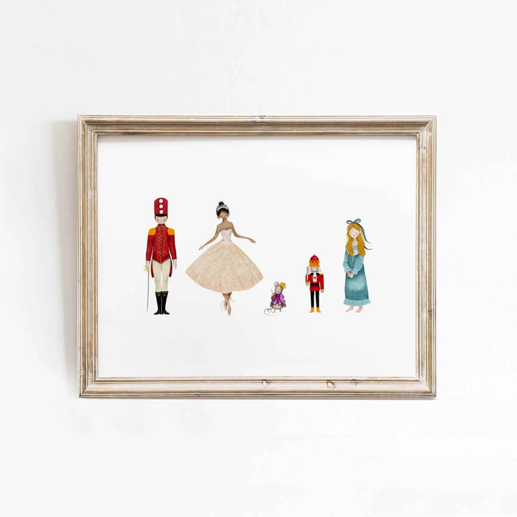 Watercolor art print of the cast of the Nutcracker ballet, by Leah Straatsma